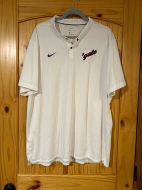 Nike Dri-FIT White Polo Colgate University Shirt with Maroon Accents